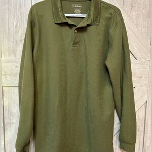L.L.Bean Traditional Fit Green Polo Shirt M Tall